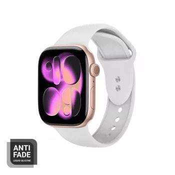 Crong Liquid Silicone band voor Apple Watch 38/40/41/42 mm (wit)