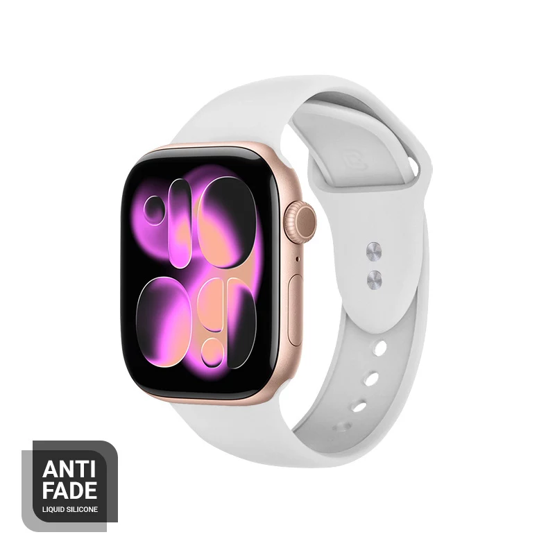 Crong Liquid Silicone band voor Apple Watch 38/40/41/42 mm (wit)