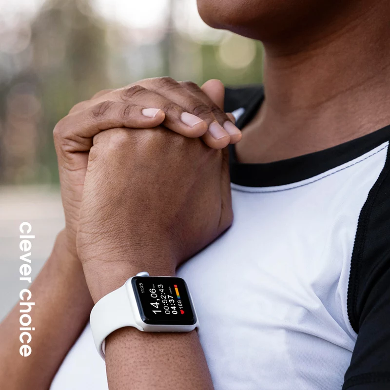 Crong Liquid Silicone band voor Apple Watch 38/40/41/42 mm (wit)