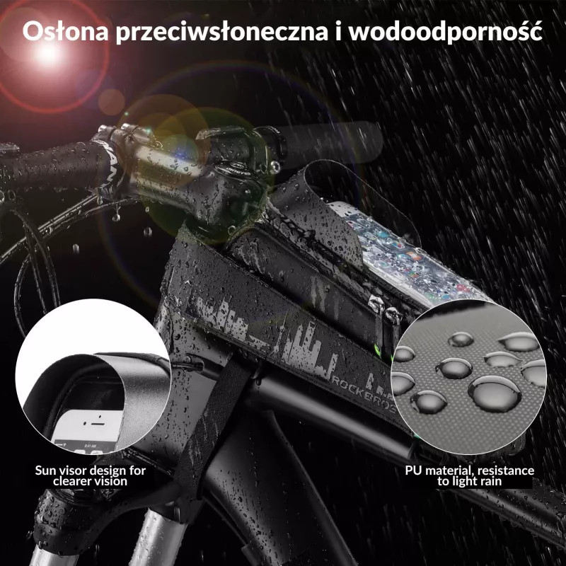 ROCKBROS fietsframetas 029-1BK met telefoonvak - zwart