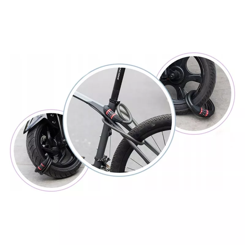 Rockbros RKS507-1BK combinatiekabelslot 1,8m zwart