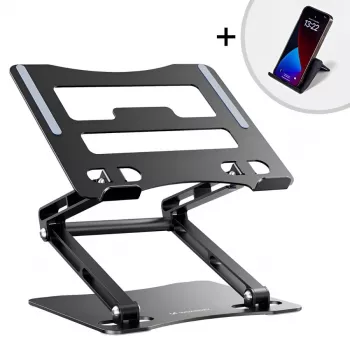 Wozinsky laptopstandaard zwart + telefoonstandaard