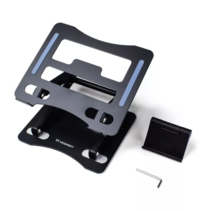 Wozinsky laptopstandaard zwart + telefoonstandaard