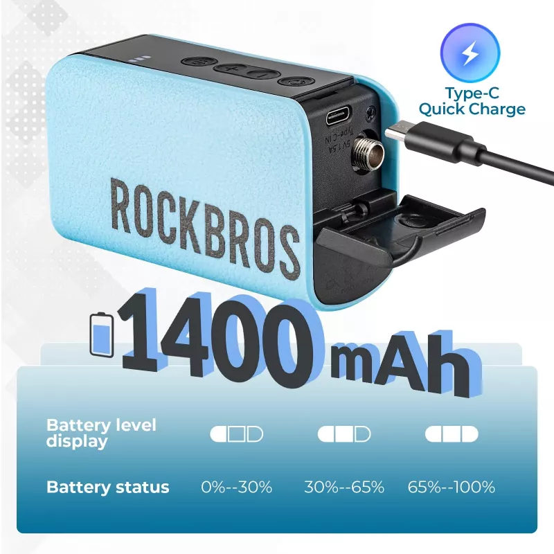 ROCKBROS elektrische luchtpomp 42520006001 digitale compressor voor ballen/ballonnen - blauw
