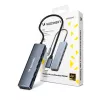 WOZINSKY WHBC10Y4S USB-C hub 6-in-1 multifunctioneel aluminium met 15 cm kabel - grijs