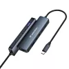 WOZINSKY WHBC10Y4S USB-C hub 6-in-1 multifunctioneel aluminium met 15 cm kabel - grijs