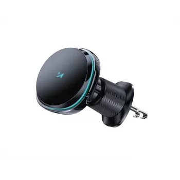 Wozinsky WCT5-Q6S2Y telefoonhouder voor in de auto met draadloze oplader Qi/MagSafe 15W ventilatiehouder met koelventilator - zwart