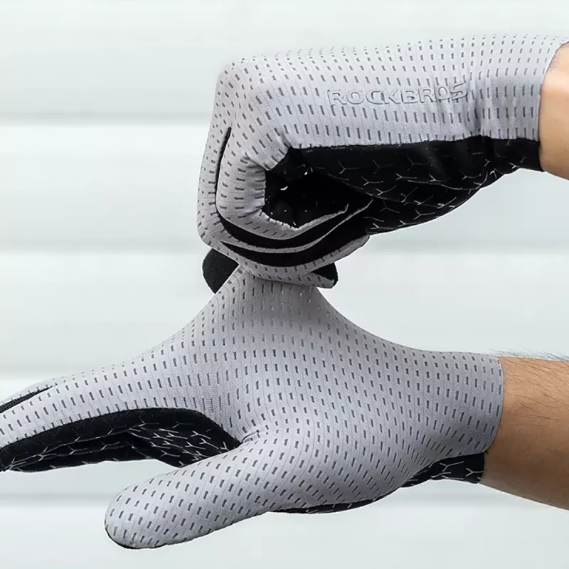 ROCKBROS Fietshandschoenen volledige vinger ademend maat XL grijs