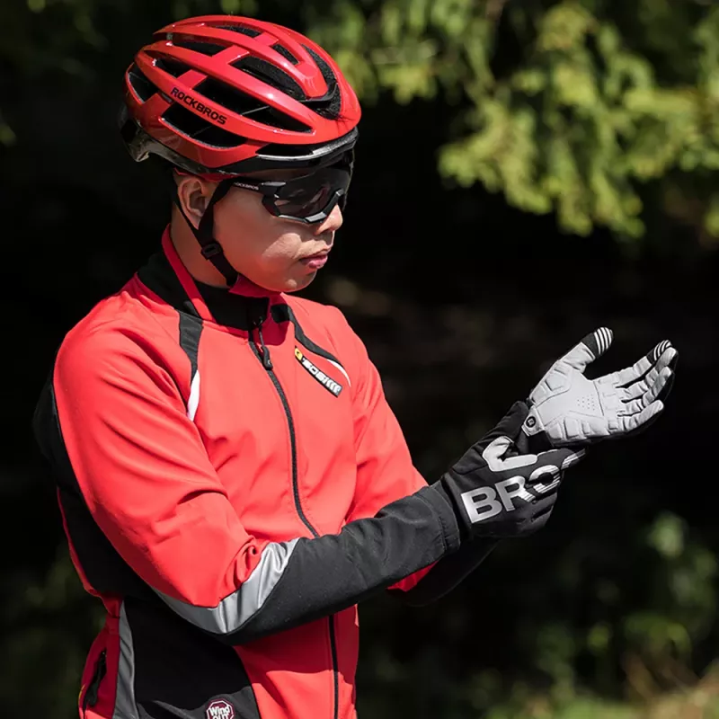 ROCKBROS Thermische lange fietshandschoenen XXL zwart grijs