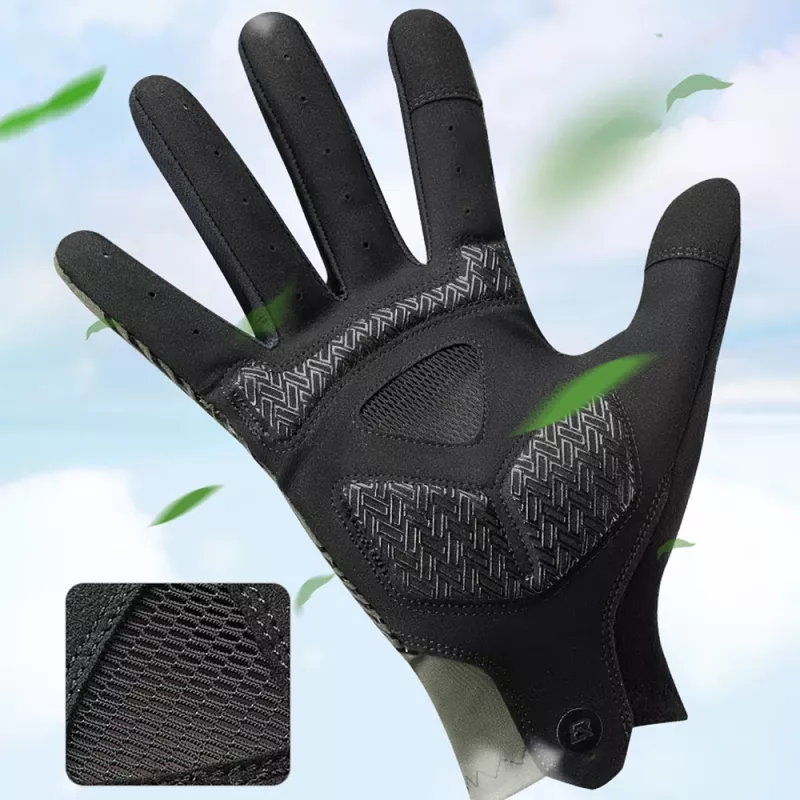 ROCKBROS Full Finger Cycling Gloves Spring/Summer/Autumn, maat S, groen