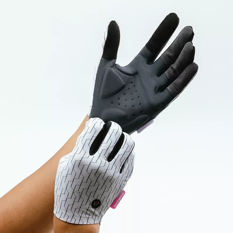ROCKBROS Full Finger fietshandschoenen lente/zomer maat M wit-zwart