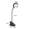 WOZINSKY mini draadloze LED-leeslamp met clip en USB-C-kabel - zwart