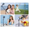 Wozinsky selfiestick WC1Y30S telescoopstatief 1,3m met telefoonhouder - zwart