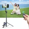 Wozinsky selfiestick WC1Y30S telescoopstatief 1,3m met telefoonhouder - zwart