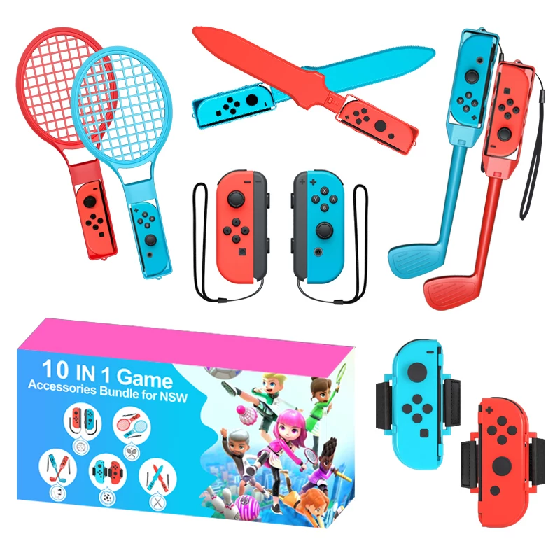 Nintendo Switch Sports 10-in-1 Family Accessory Kit - rood en blauw set