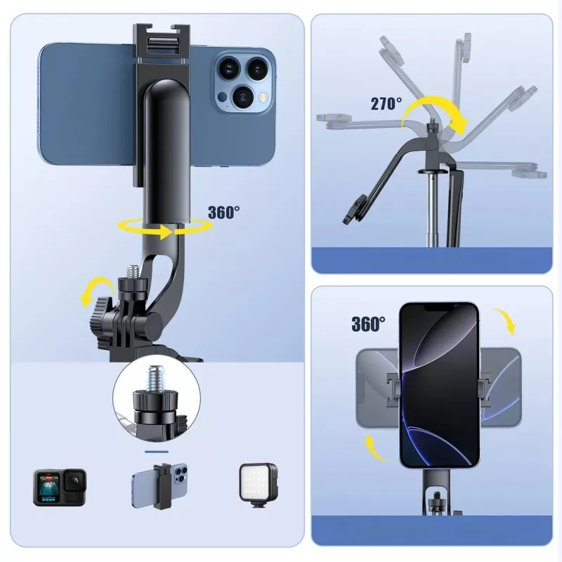 Selfiestick Wozinsky WC1Y70S telescoopstatief 1,7 m met telefoonhouder - zwart