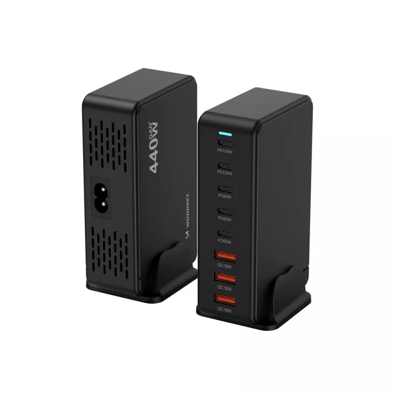 Wozinsky WSL-440 440W GaN QC3 laadstation - zwart