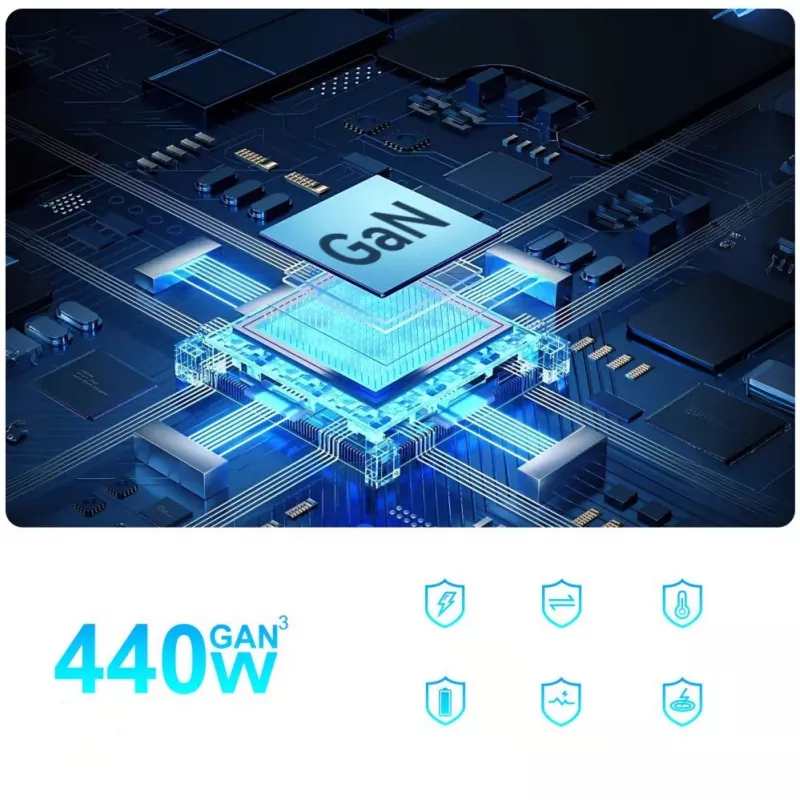 Wozinsky 240W GaN QC3 laadstation - zwart