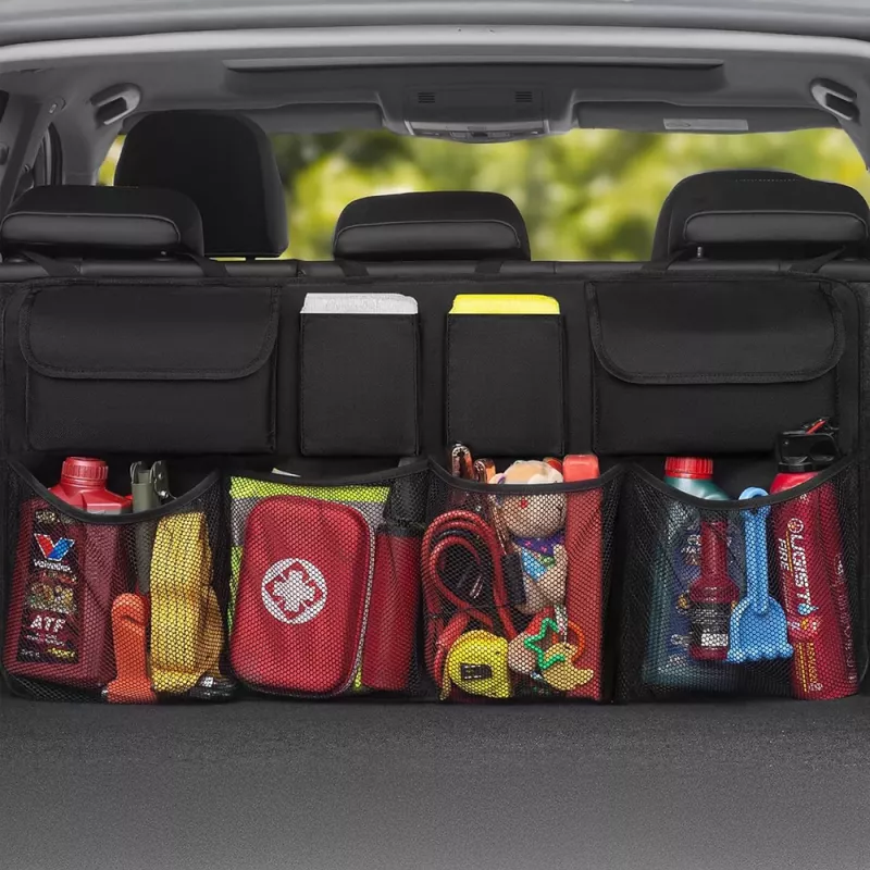 Wozinsky grote auto-organizer voor achterbank en kofferbak - zwart