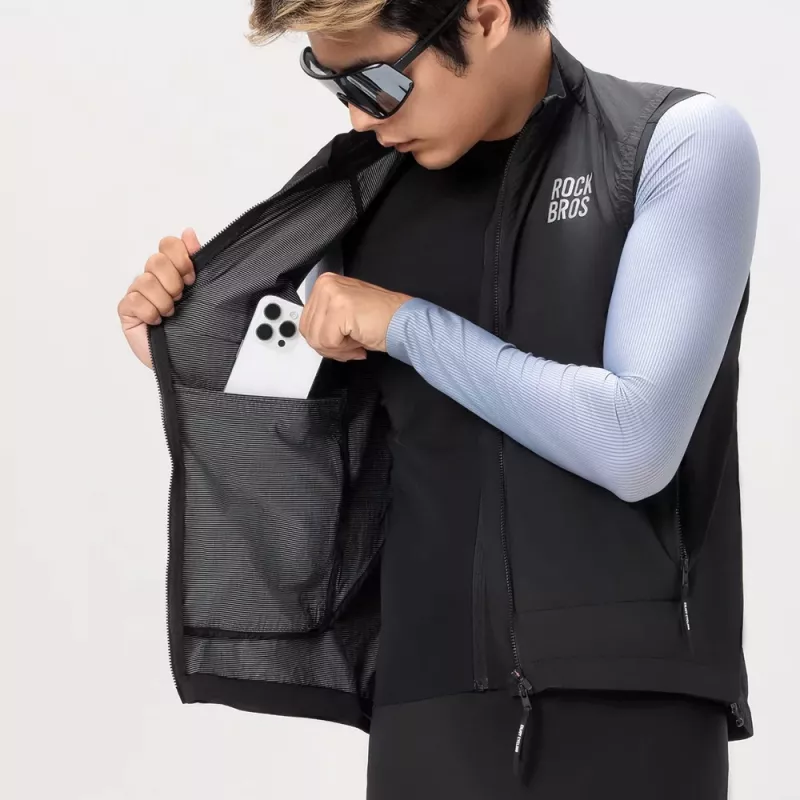 ROCKBROS winddichte fietsvest YDMJ003 lente/herfst maat M zwart