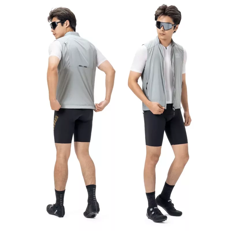 ROCKBROS winddichte fietsvest YDMJ003 lente/herfst maat S wit-grijs