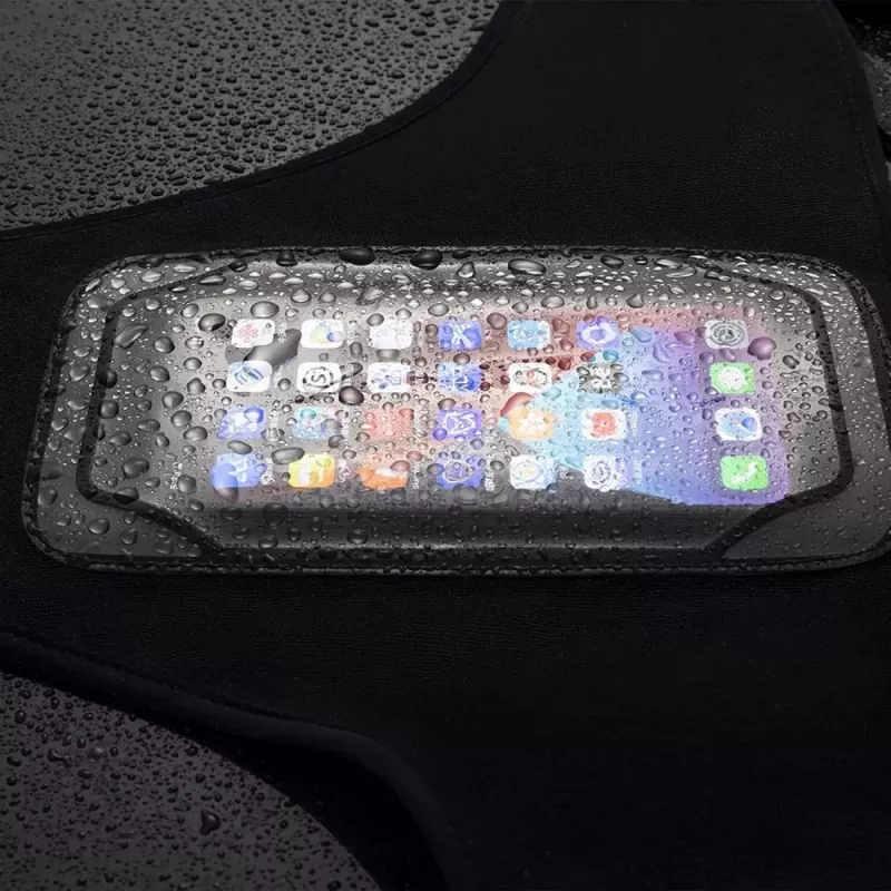 ROCKBROS D78 fiets zweetbeschermer met telefoonvak en touchscreen-venster - zwart