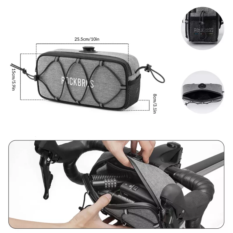 Rockbros TL001 ROAD TO SKY stuurtaa 1,9L waterdicht – grijs