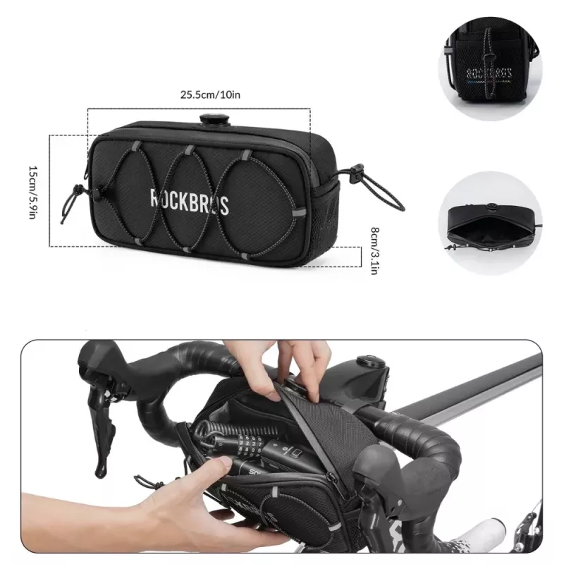 Rockbros TL001 Road to Sky 1.9L waterdichte fietsstuurtaa – zwart