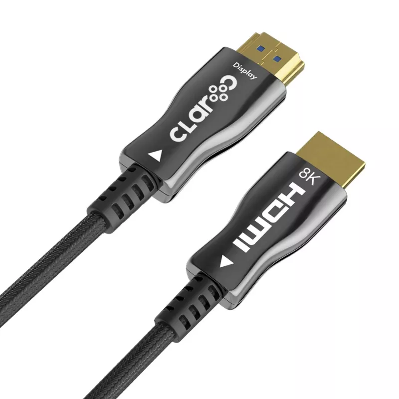 Claroc PRO-HDMI-21-10M Active Optical HDMI 2.1 kabel 10m (32.8ft) 8K@60Hz 4K@120Hz 48Gbps gevlochten nylon