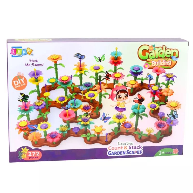 LEAN TOYS Bouwstenen set creatieve tuin bloemen planten 3D 272 stuks
