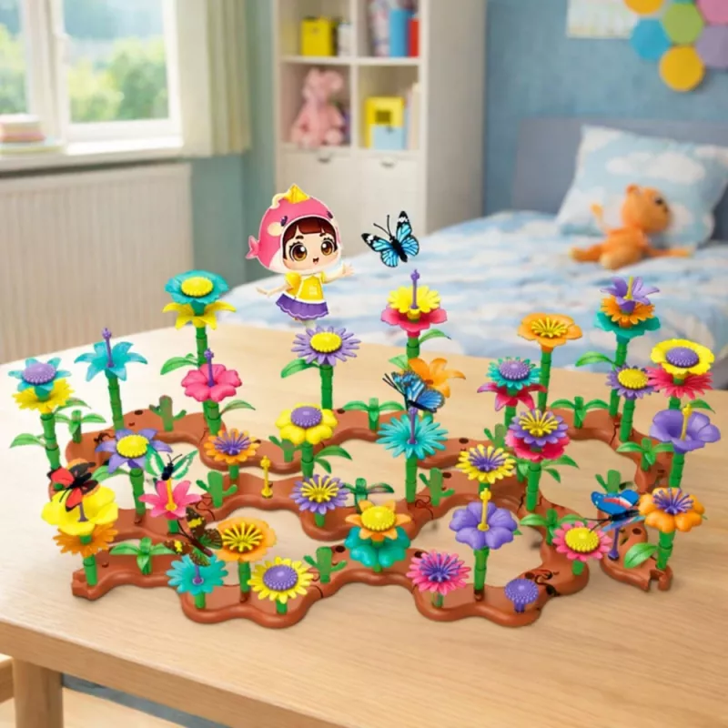 LEAN TOYS Bouwstenen set creatieve tuin bloemen planten 3D 272 stuks