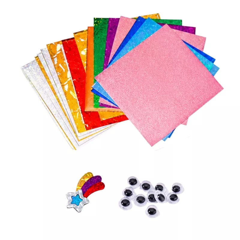 LEAN TOYS Creatieve folie-art DIY-kit om op te plakken met glansfolie - bloemendesign