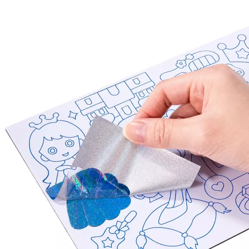 LEAN TOYS Creatieve folie-art DIY-kit om op te plakken met glansfolie - bloemendesign