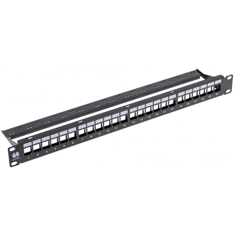 NETRACK 104-20 24-poorts Keystone patchpaneel 1U 19-inch zwart
