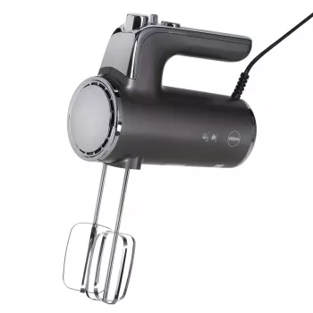 Eldom R110 Robo Handmixer, 400 W, 5 snelheden, turbofunctie, klop- en mengaccessoires, zilver (R110 robo)