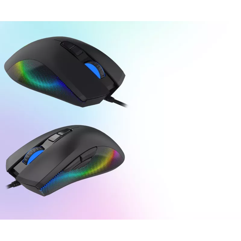 AQIRYS Phoenix bedrade RGB-gaming-muis, 12000 DPI, zwart