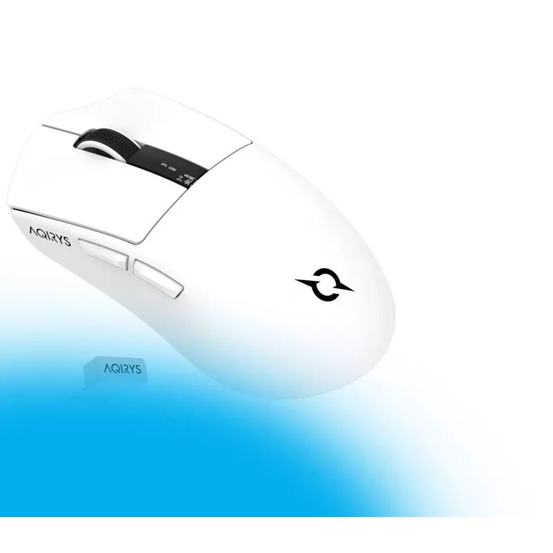AQIRYS Zephyr draadloze gaming-muis, 2,4 GHz + Bluetooth, 26000 DPI, wit