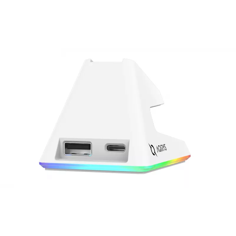 AQIRYS Zephyr draadloze gaming-muis, 2,4 GHz + Bluetooth, 26000 DPI, wit
