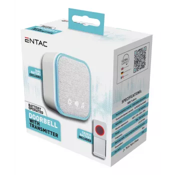 ENTAC IP44 Draadloze Deurbelzender met CR2032-batterij