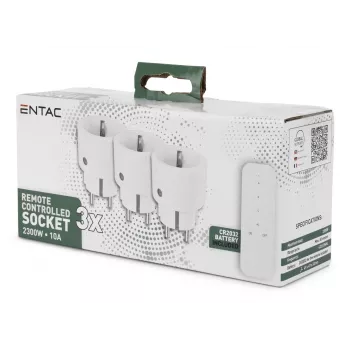 ENTAC Draadloze Stekkerdoos Set 3-pack Wit