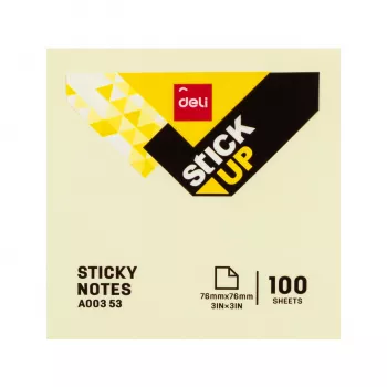 Deli Stick Up plaknotities 100 vel geel 76x76 mm