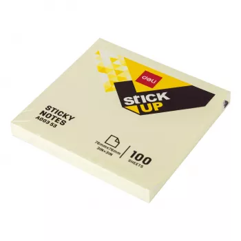 Deli Stick Up plaknotities 100 vel geel 76x76 mm