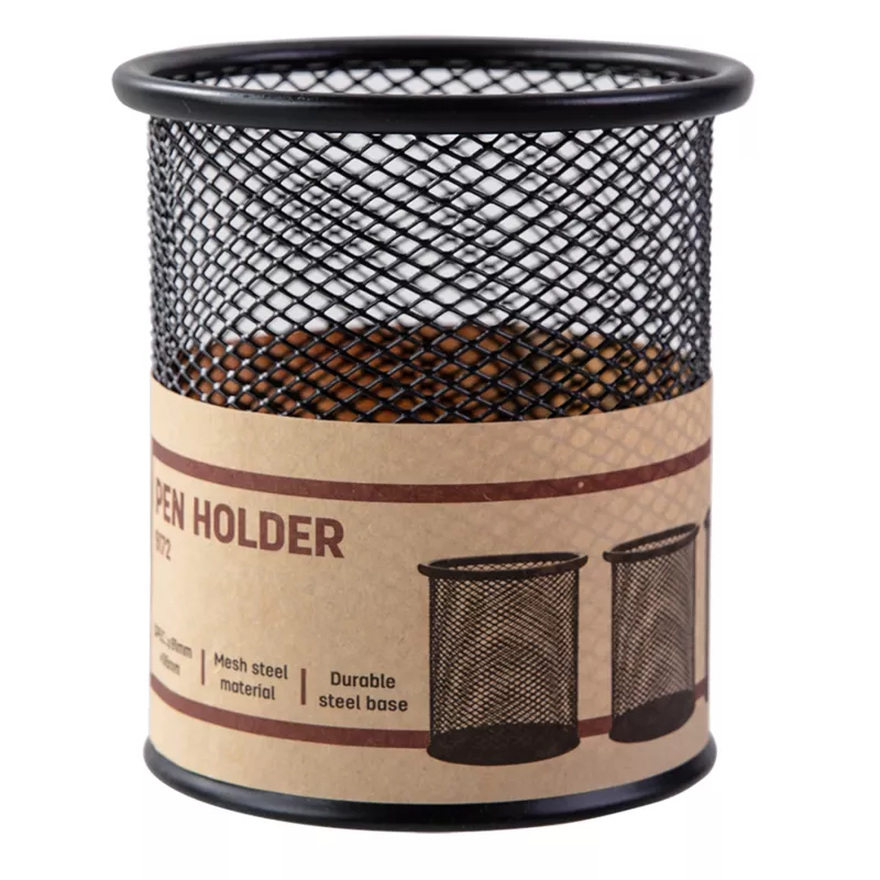 Deli Mesh ronde pennenhouder 9,1x9,8x9,8 cm zwart