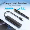 VENTION USB-C naar USB 3.2 Gen 2 Hub met 100W PD, 0,15m, Zwart