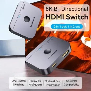 VENTION 2-poorts 8K HDMI 2.1 bidirectionele switch