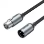 VENTION BKHHI XLR-microfoonkabel 3m Zwart nylon gevlochten met aluminium stekkers