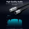 VENTION BKHHI XLR-microfoonkabel 3m Zwart nylon gevlochten met aluminium stekkers