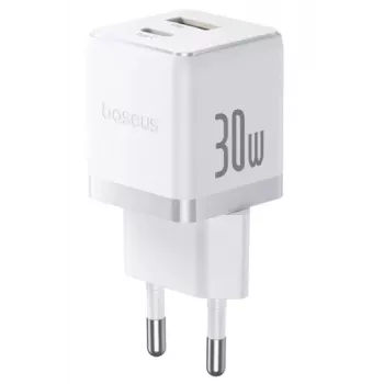 Baseus Palm 30W USB-C USB-A Wandoplader Wit EU-stekker