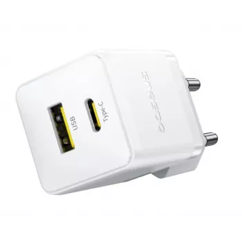 Baseus Palm 30W USB-C USB-A Wandoplader Wit EU-stekker