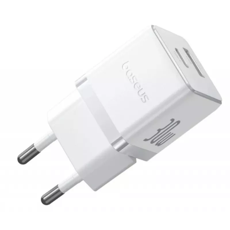 Baseus Palm 30W USB-C USB-A Wandoplader Wit EU-stekker